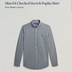 Polo Slim Fit Checked Stretch Poplin Shirt